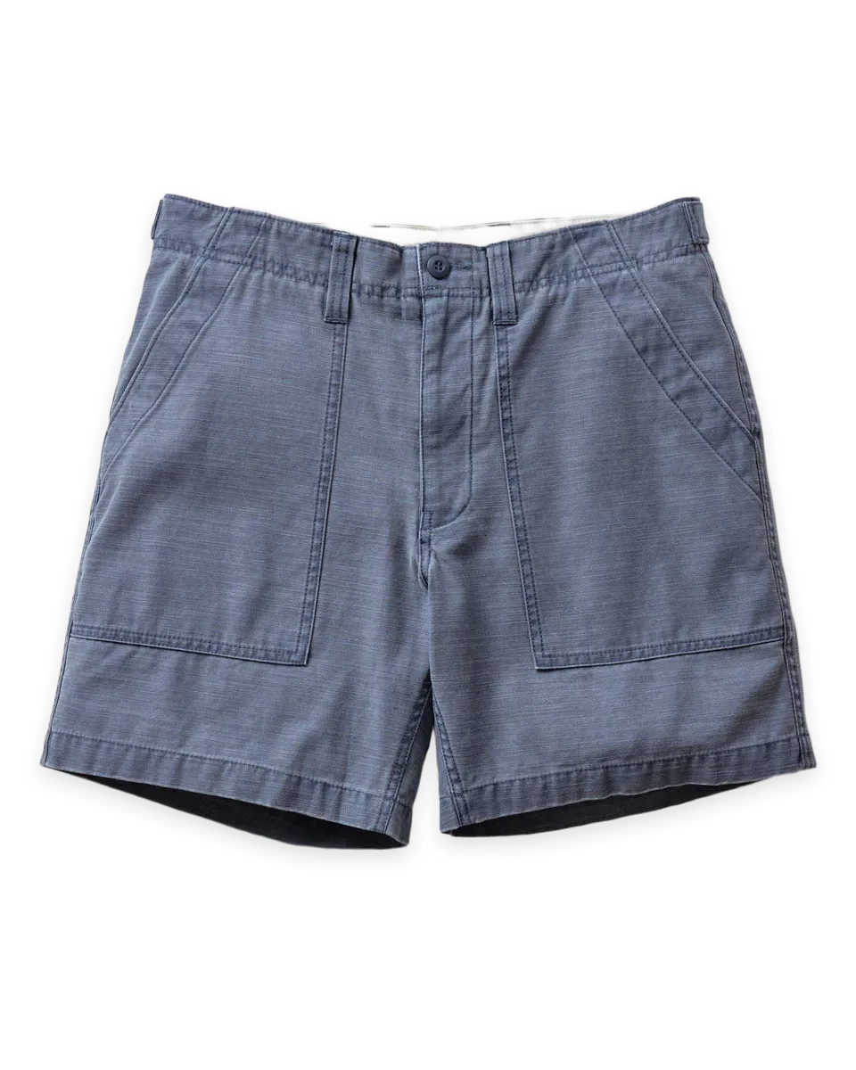 Taylor Stitch The Surplus Short in Navy Reverse Sateen