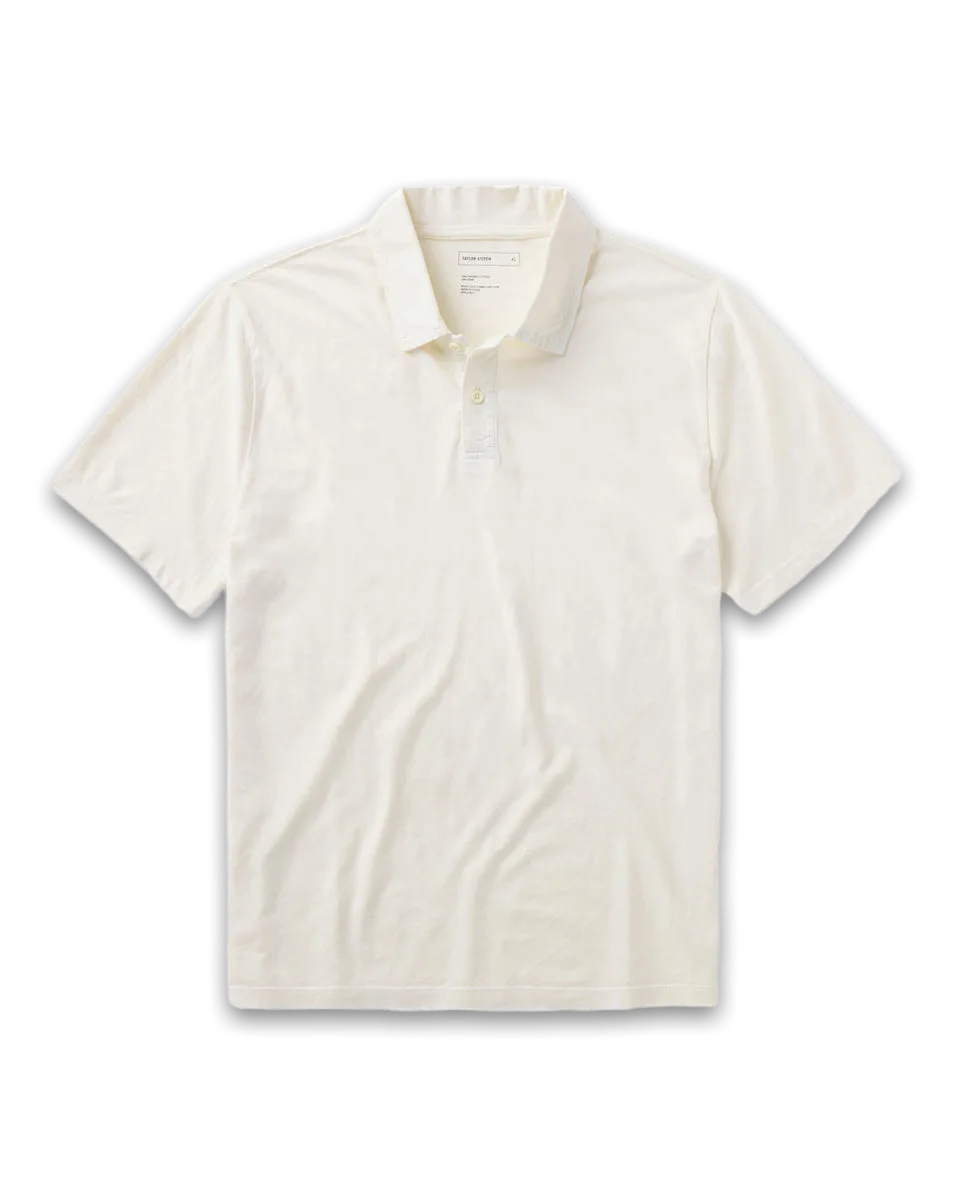 Taylor Stitch The Cotton Hemp Polo in Vintage White