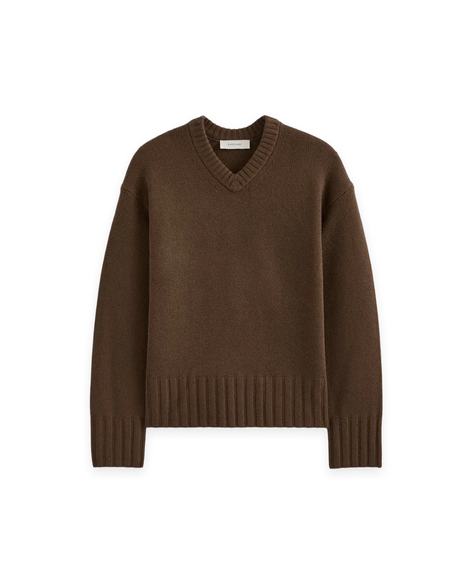 Everlane V-Neck Sweater in Extrafine Luxe Merino