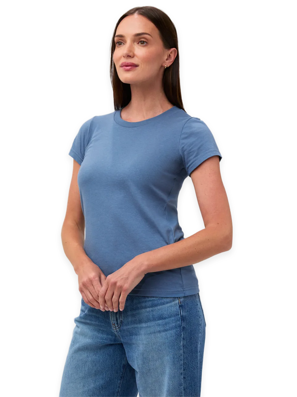 Fresh Clean Threads Monsoon Blue Everyday Crew Neck Tee