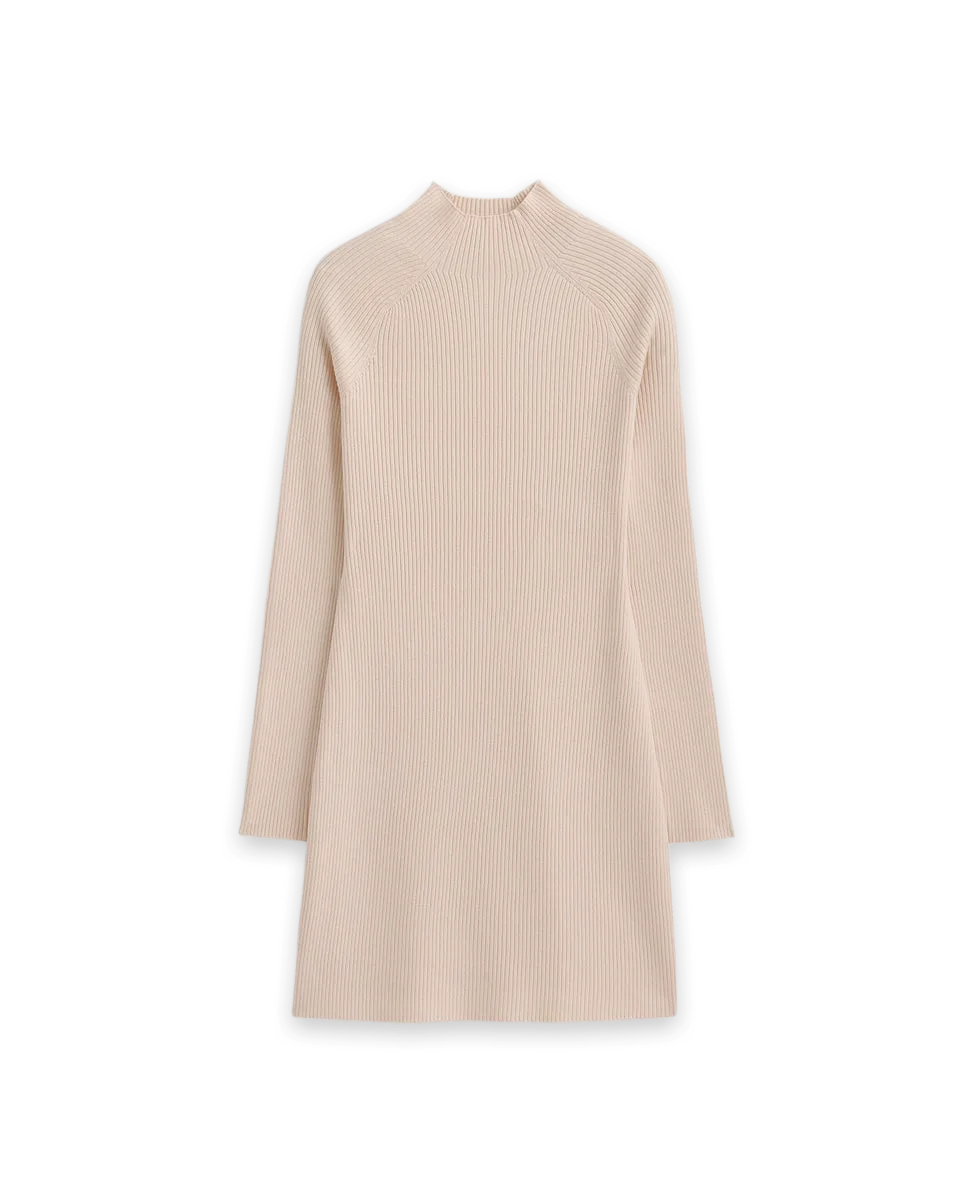 Everlane Fine-Knit Funnel-Neck Mini Dress