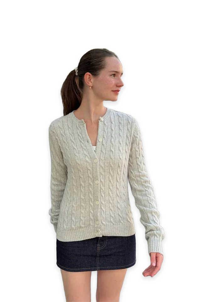 Brandy Melville Olsen Wool Cable Knit Cardigan