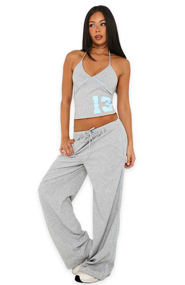 White Fox Can't Help The Feeling Track Pants Grey Marle