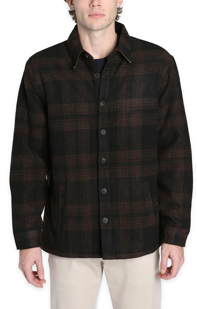 Jachs NY Yates Wool Blend Sherpa Lined Shirt Jacket