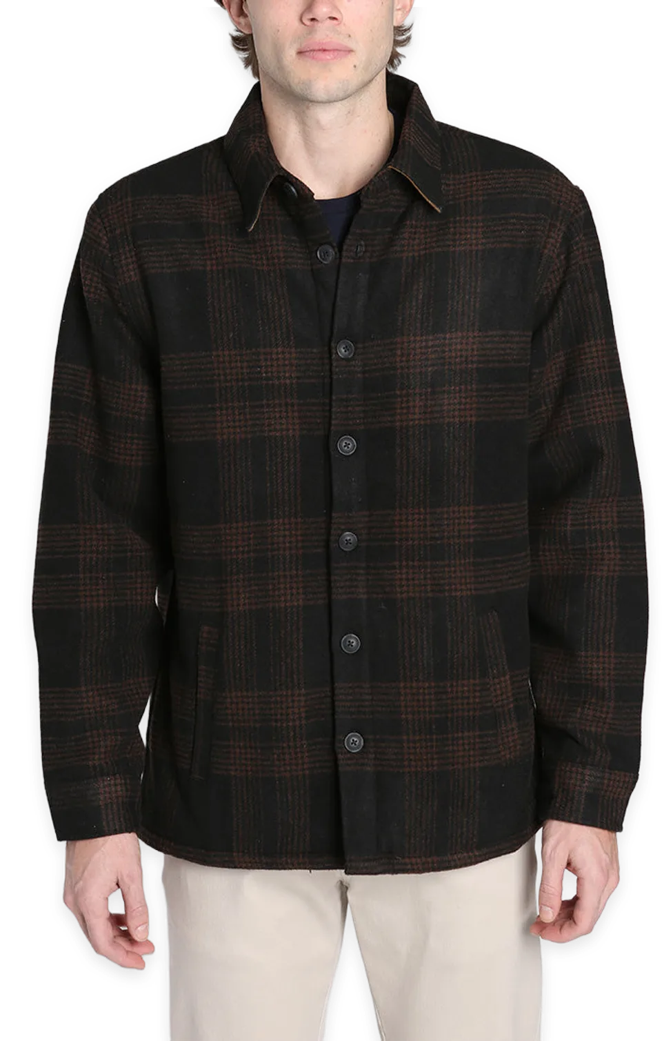 Jachs NY Yates Wool Blend Sherpa Lined Shirt Jacket
