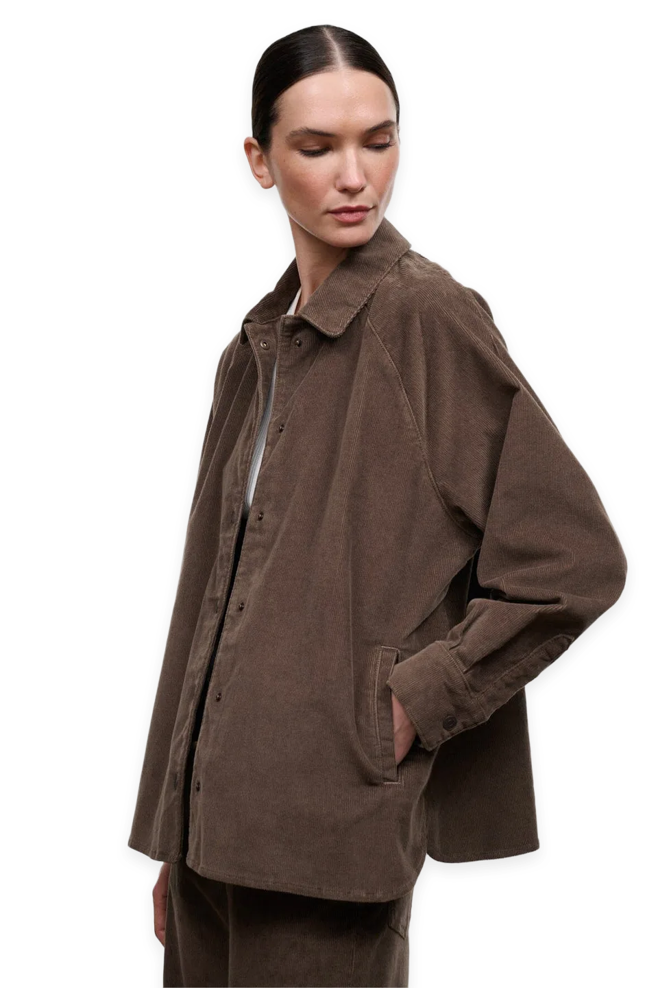 Staud Myles Shirt Jacket · Oyster Corduroy, photo 2