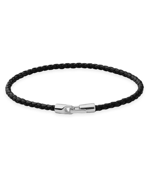 Miansai Miansai Sterling Silver Leather Cruz Bracelet