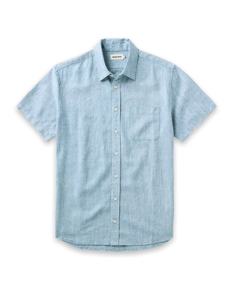 Taylor Stitch The Short Sleeve California in Sky Hemp