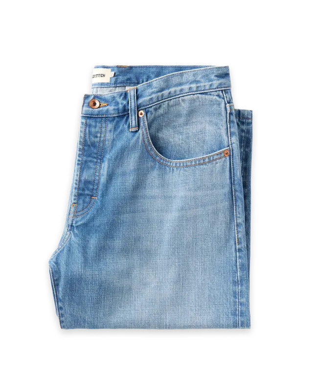 Taylor Stitch The Democratic Jean in Light Wash Organic Selvedge