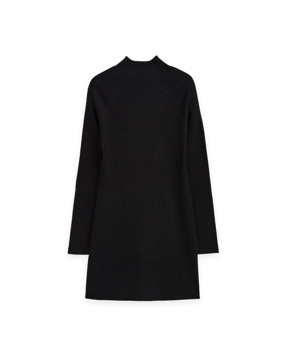 Everlane Fine-Knit Funnel-Neck Mini Dress