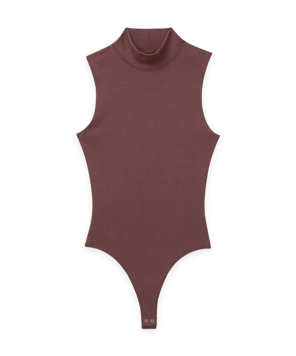 Naadam Modal Cashmere Sleeveless Mockneck Bodysuit
