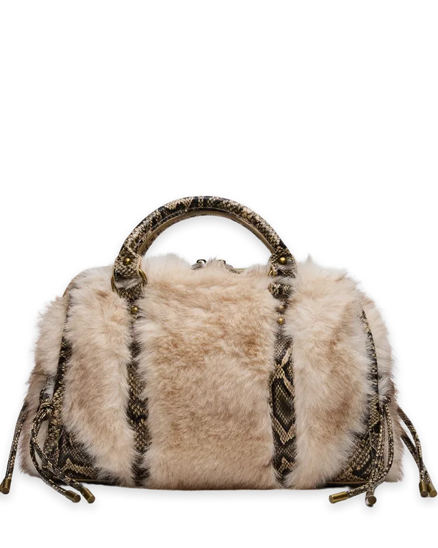 Steve Madden RIGGS FAUX FUR BAG NATURAL