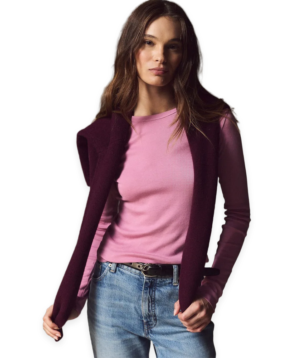 Marine Layer Mini Rib Long Sleeve Crew Tee