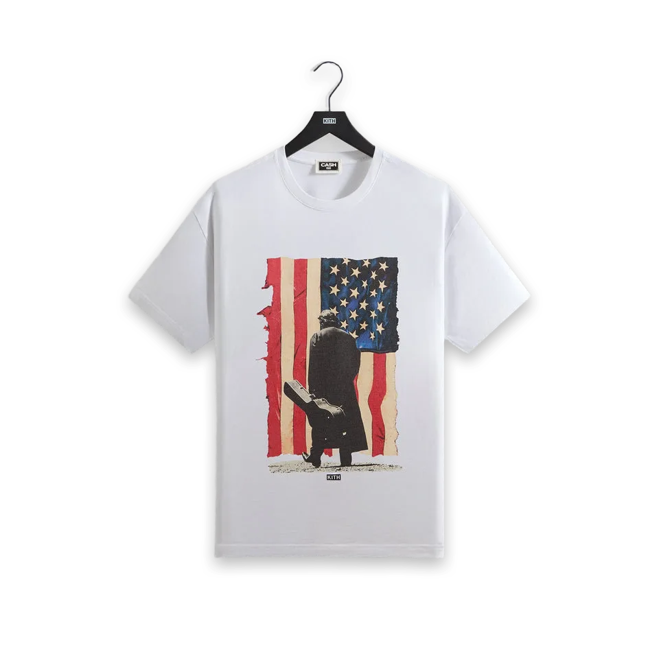 Kith Kith Records for Johnny Cash American Flag Vintage Tee