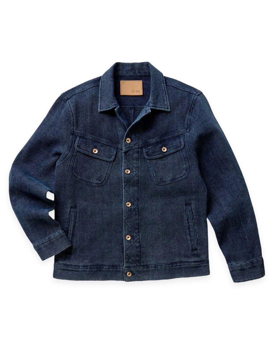 Taylor Stitch The Long Haul Jacket in Rinsed Indigo Waffle
