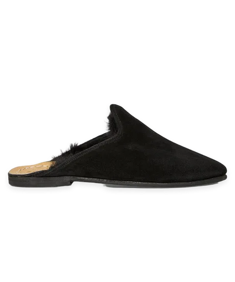 Sabah Sabah Baba Suede Shearling Slide