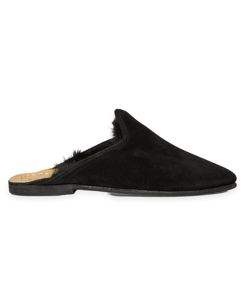 Sabah Sabah Baba Suede Shearling Slide