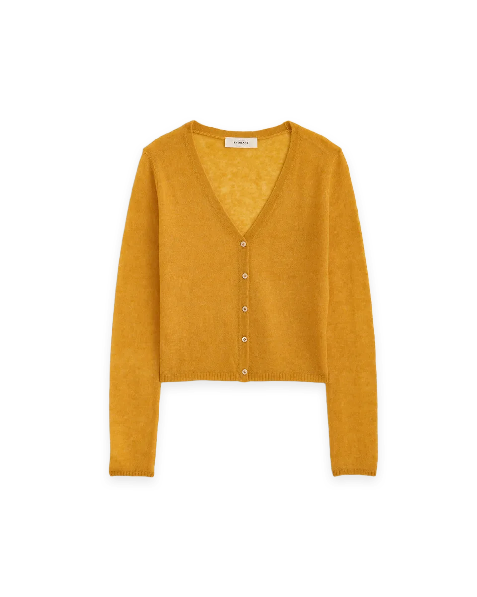 Everlane Air Alpaca Wide V Cropped Cardigan