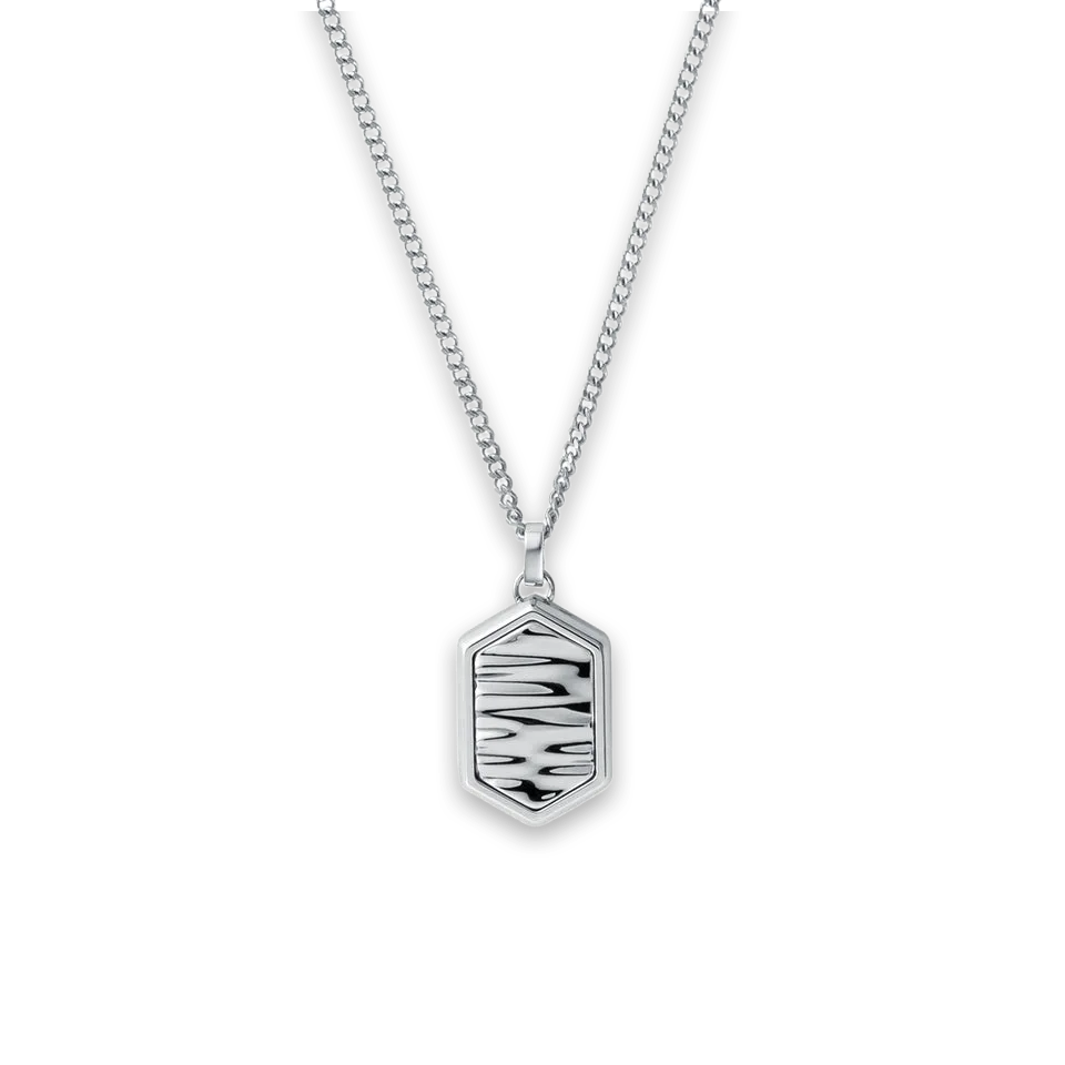 MVMT Hex Pendant Necklace Silver