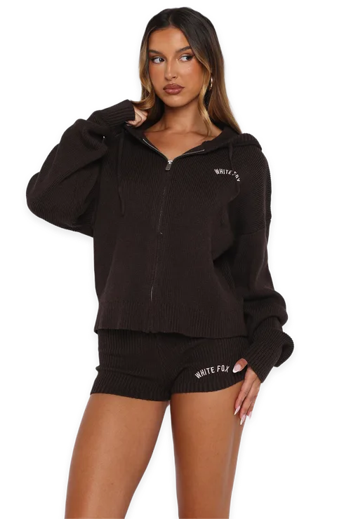 White Fox Floating By Knit Shorts Chocolate