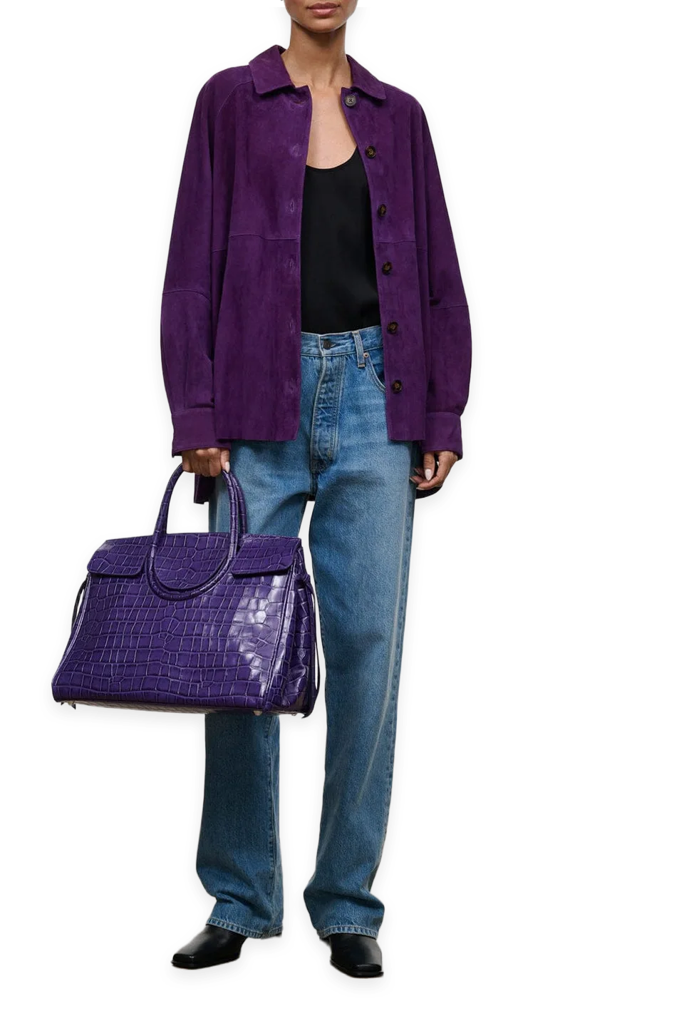 Staud Josette Suede Shirt
