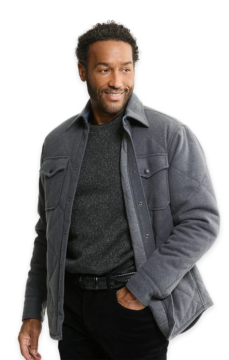 Jachs NY Quilted Brushed Knit Shirt Jacket