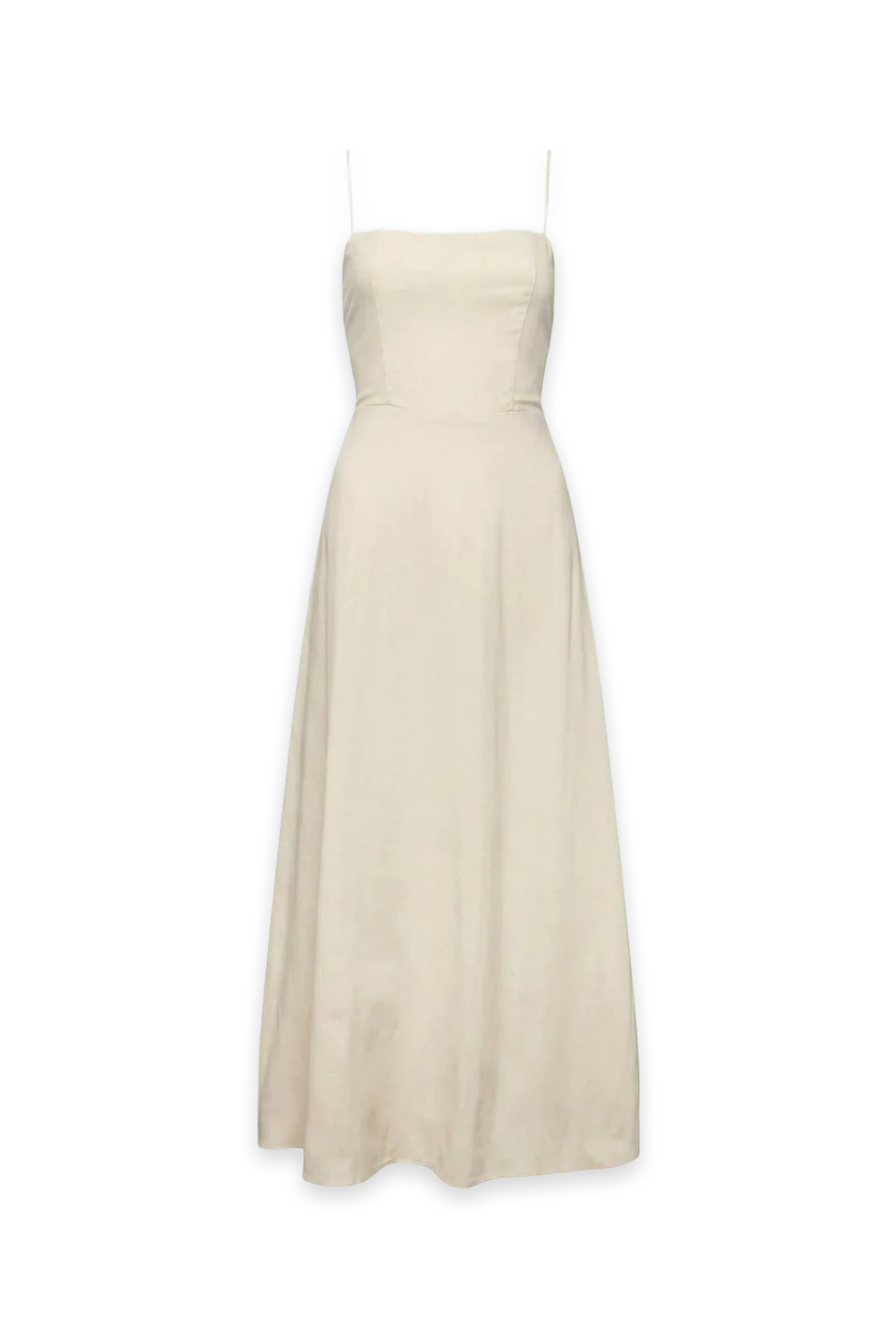 Oak + Fort LINEN BLEND MIDI DRESS