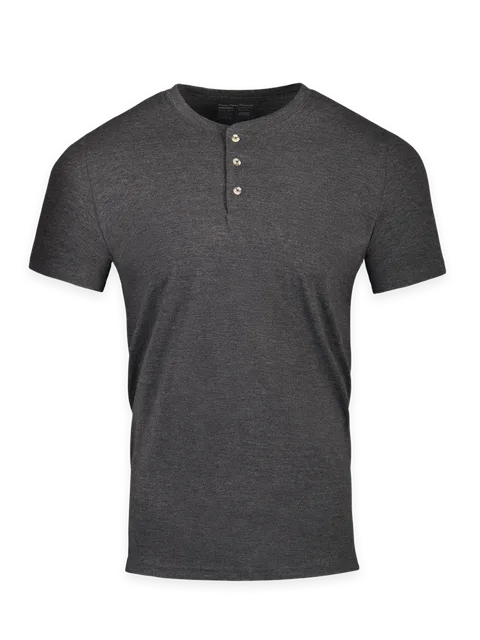 Fresh Clean Threads Charcoal Short Sleeve Henley