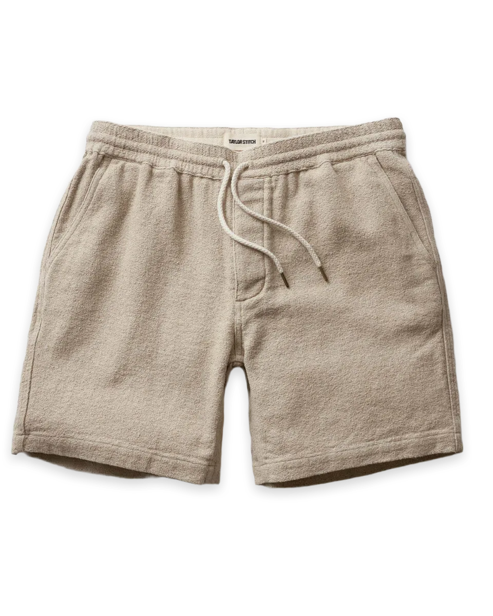 Taylor Stitch The Apres Short in Heather Oat Crepe