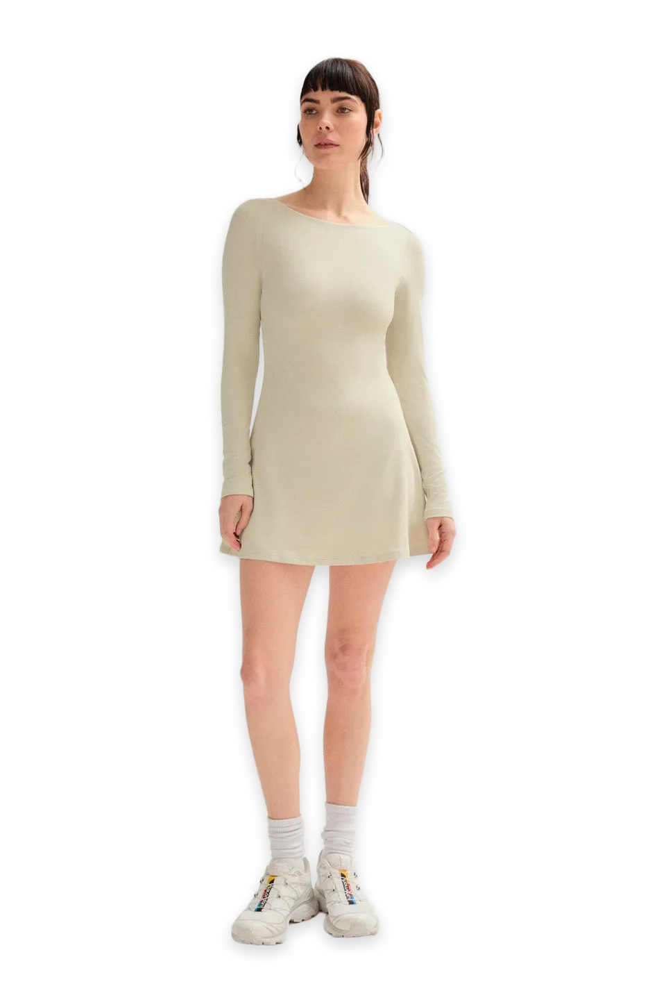 Girlfriend Collective Marble Ava Long Sleeve Mini Dress