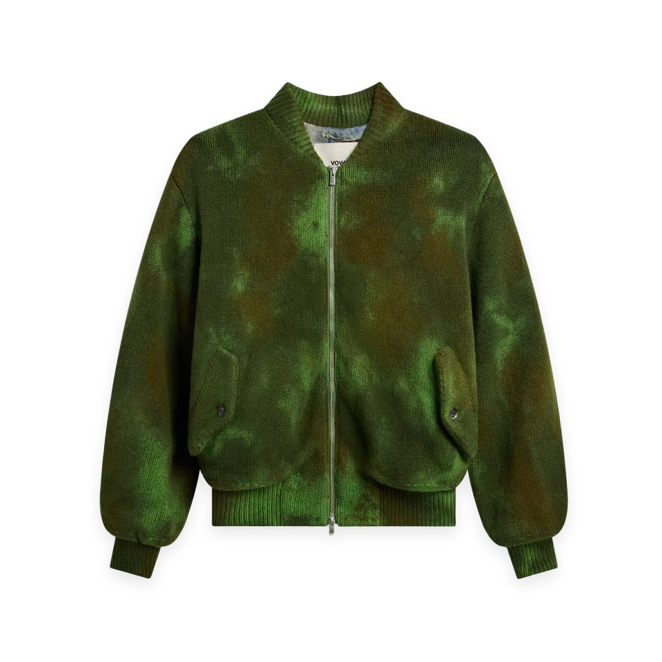 vowels vowels Knitted Bomber Jacket