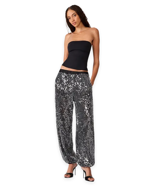 Steve Madden TIFFANEE PANT BLACK SEQUIN