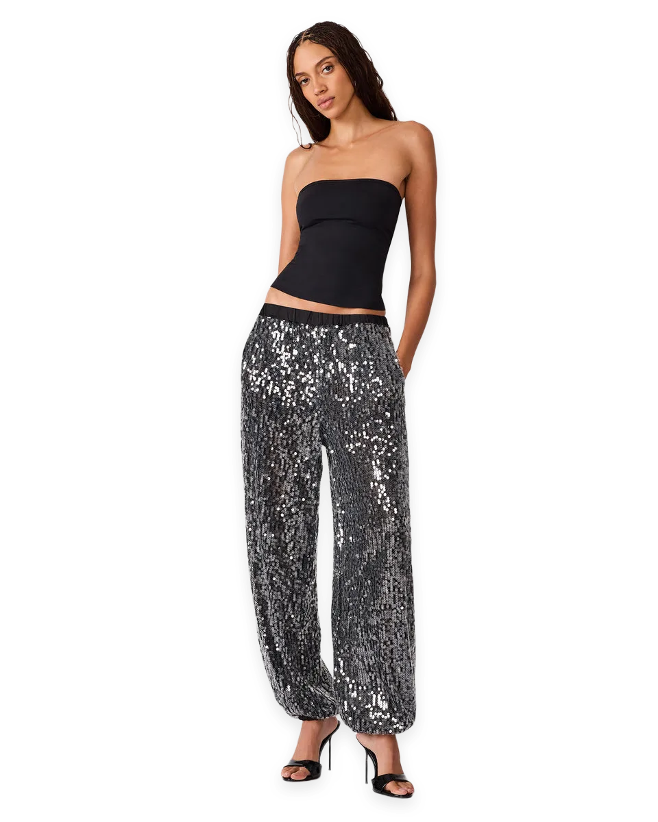 Steve Madden TIFFANEE PANT BLACK SEQUIN