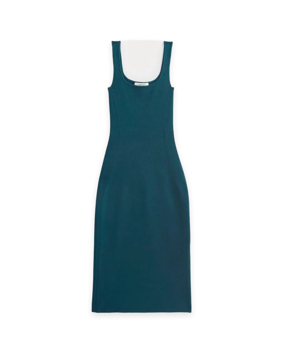 Everlane Knit Square-Neck Midi Dress · Reflecting Pond