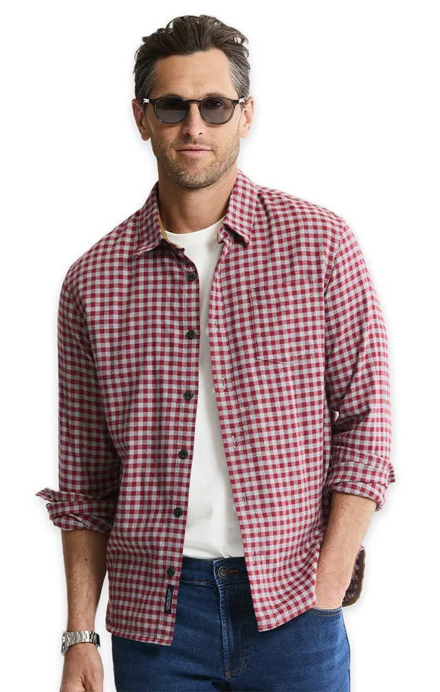 Jachs NY Manor Stretch Flannel Button-Down Shirt