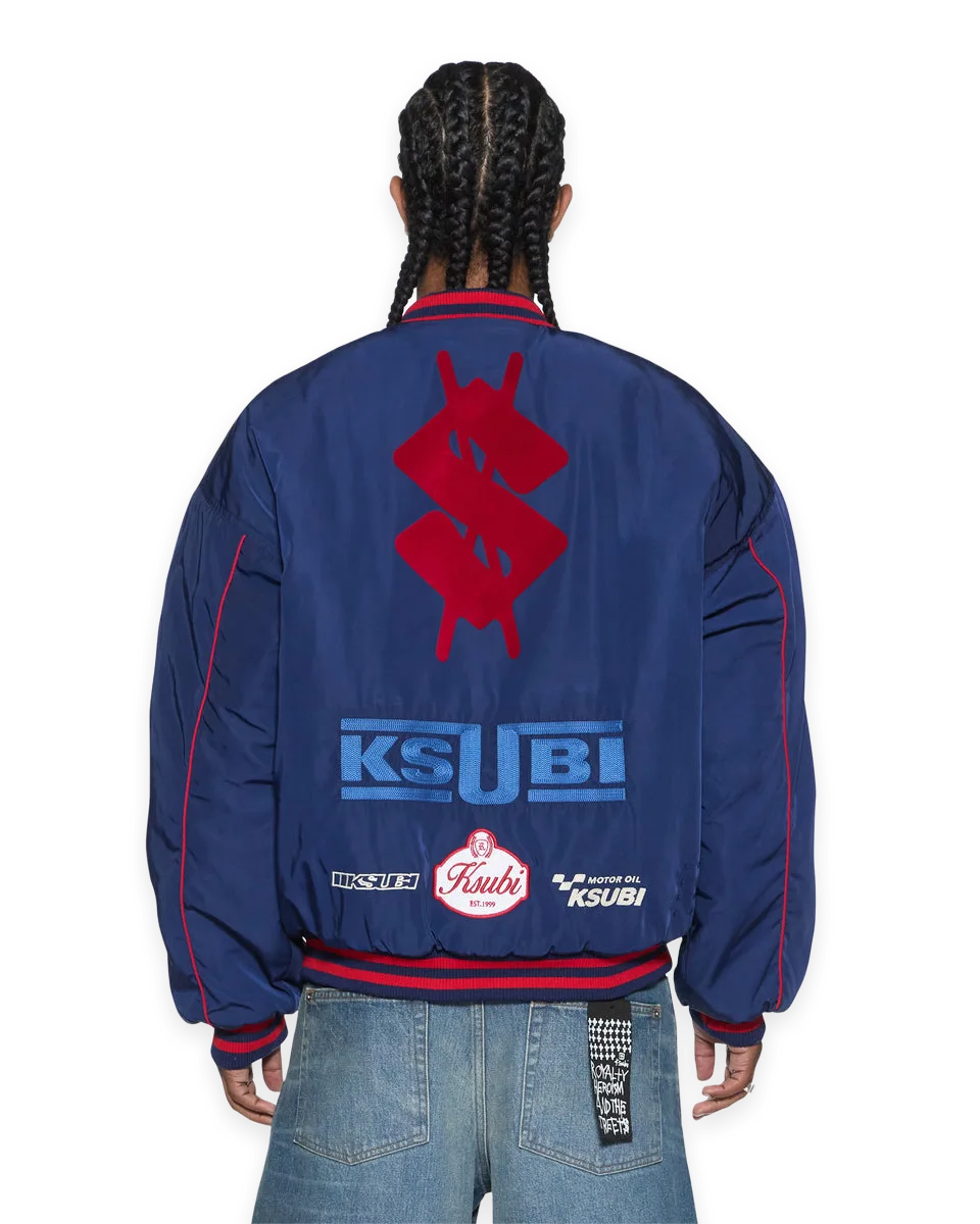 Ksubi ZOOM MA-1 BOMBER JACKET SATIN BLUE