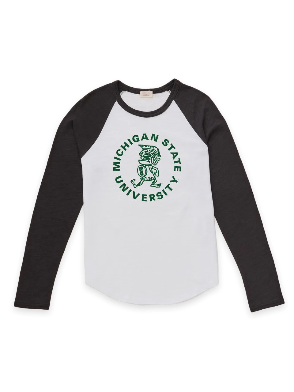 Faherty Michigan State Sunwashed Organic Raglan Long-Sleeve
