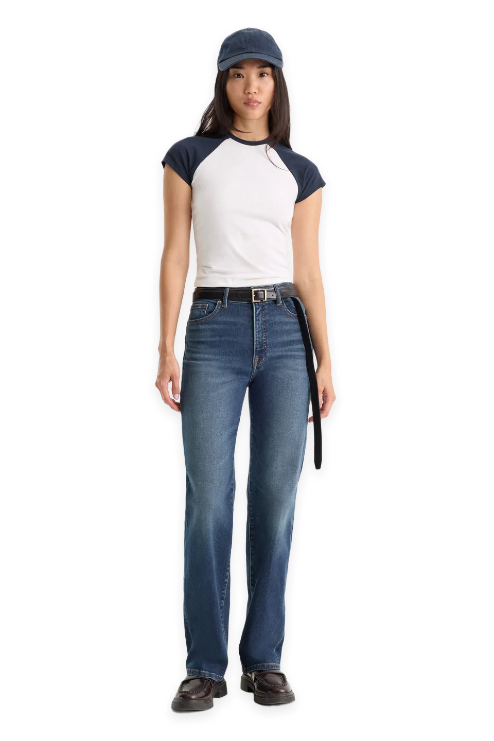 Good American SOFT TECH GOOD TRUE STRAIGHT JEANS · LYRIC