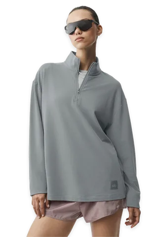 Alo Double Take Long Sleeve 1/4 Zip · Monument