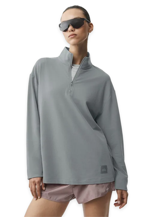 Alo Double Take Long Sleeve 1/4 Zip · Monument