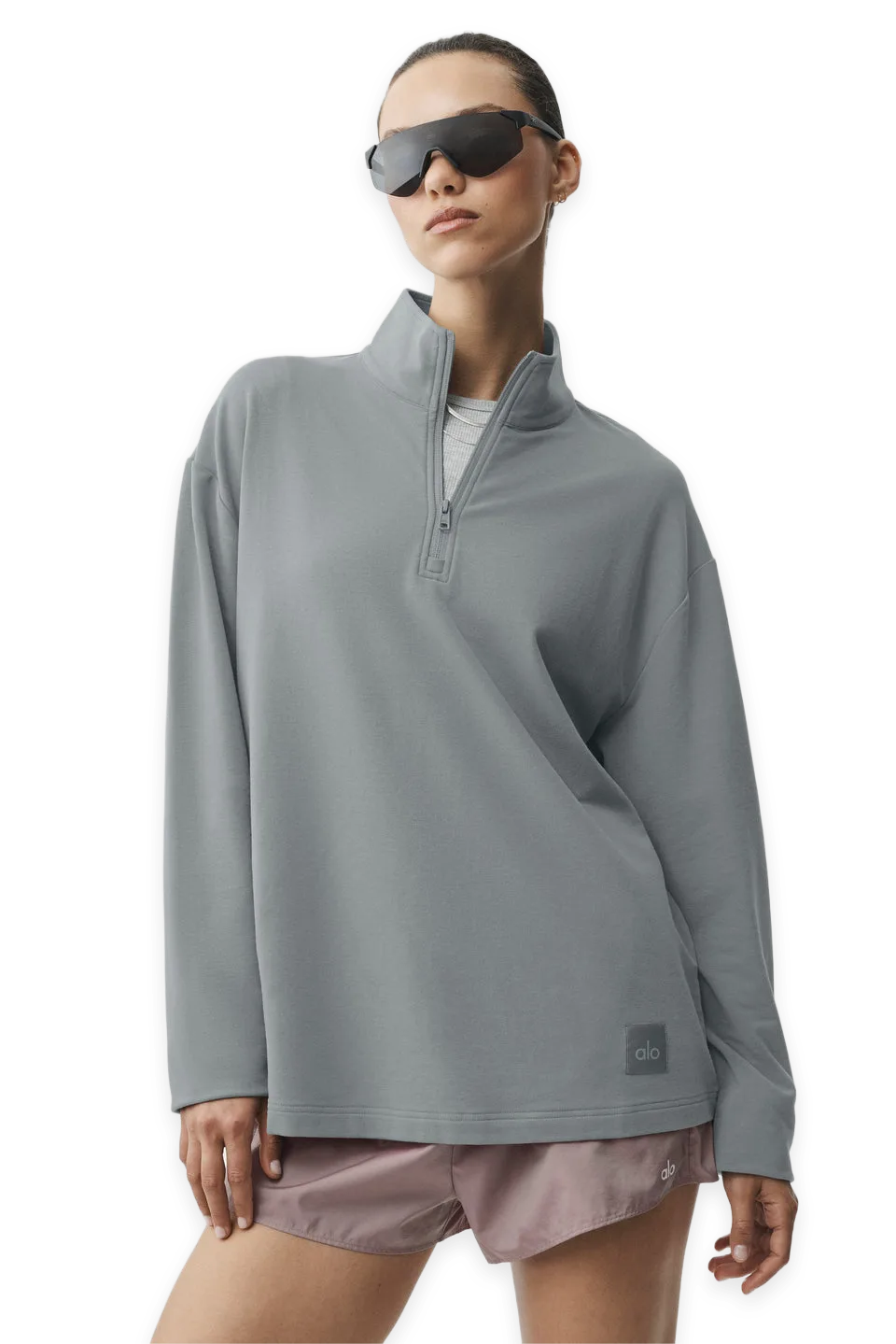 Alo Double Take Long Sleeve 1/4 Zip · Monument