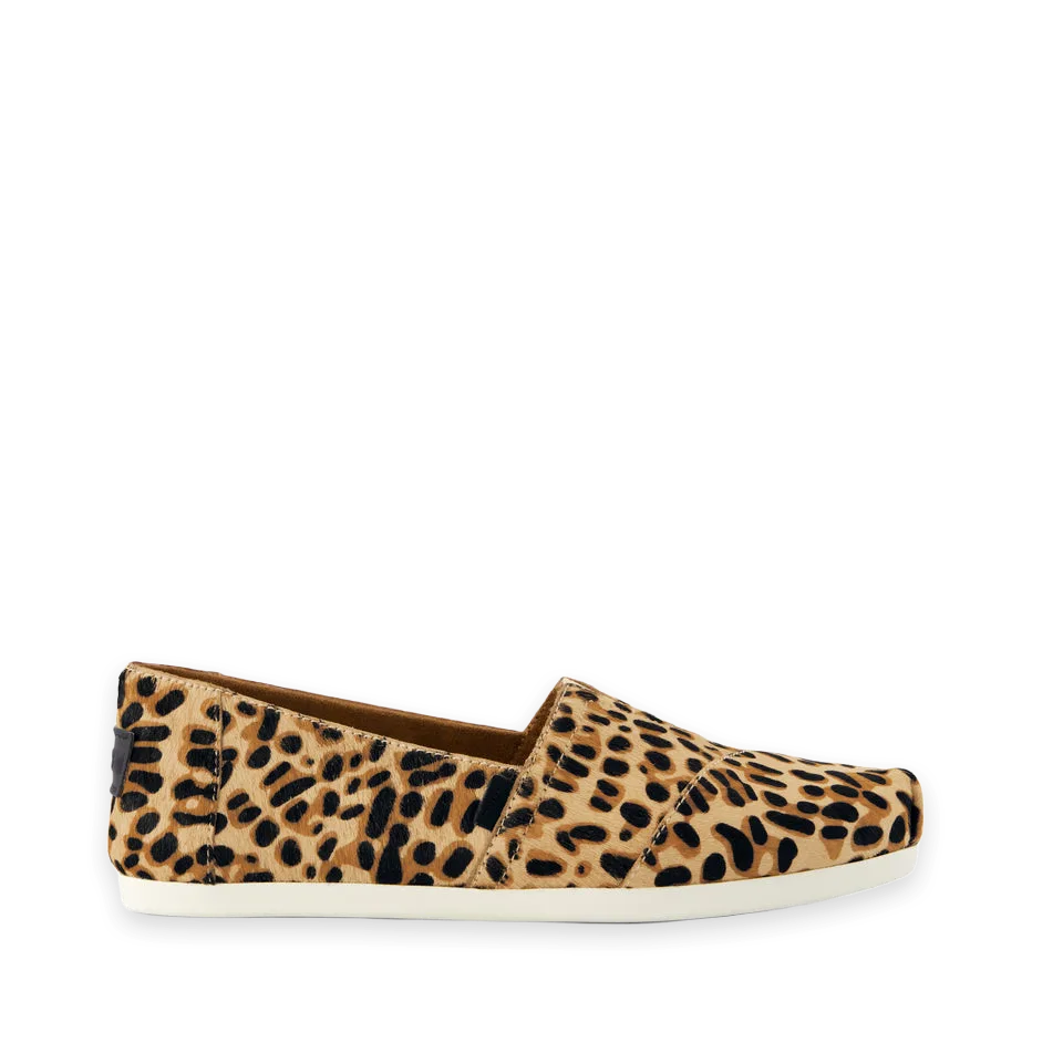 TOMS Womens Alpargata Classic Brown Sugar Leopard Print Hair Leather