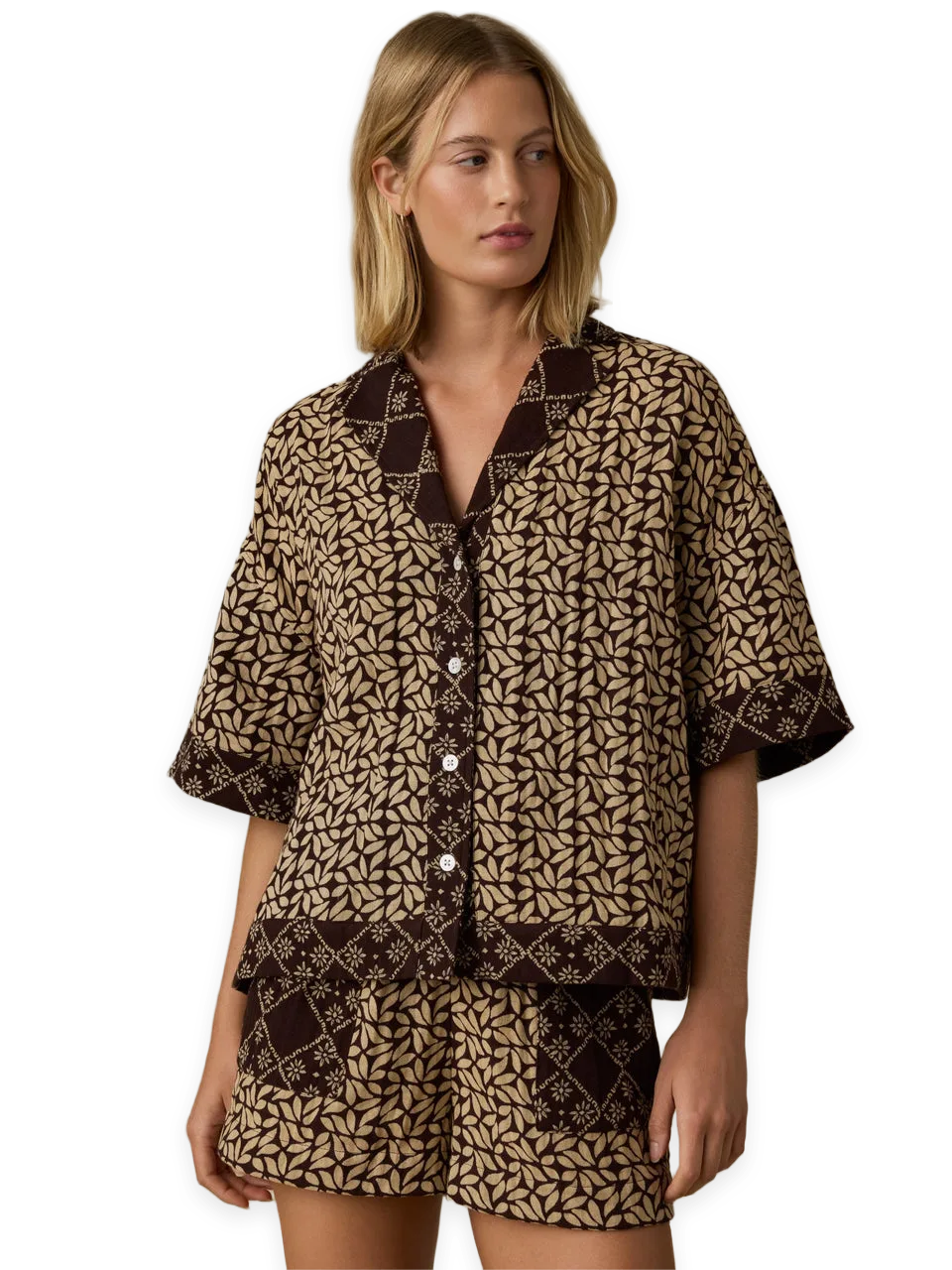 Faherty Dune Cotton Gauze Relaxed Camp Shirt · Desert Blossom