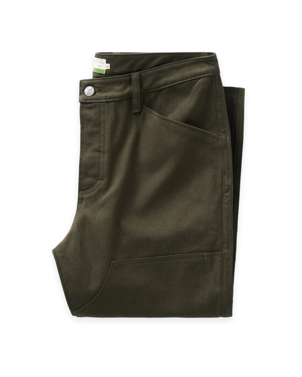 Taylor Stitch The Good Acre Chore Pant in Olive Canvas