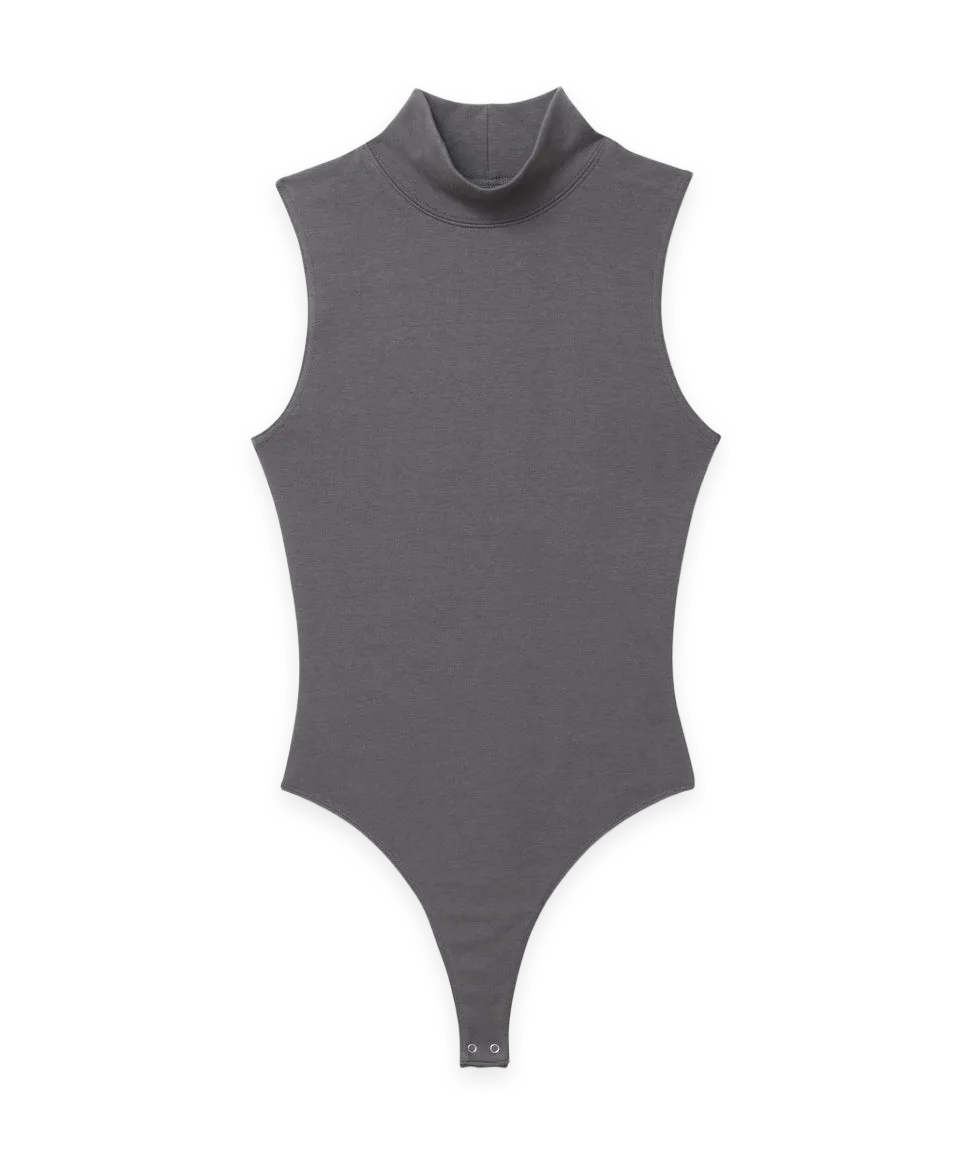 Naadam Modal Cashmere Sleeveless Mockneck Bodysuit