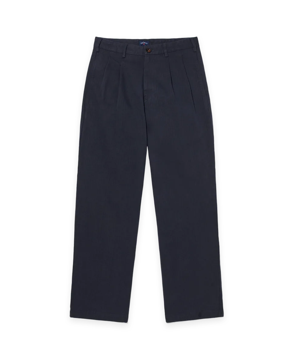 Noah Classic Double-Pleat Herringbone Pant