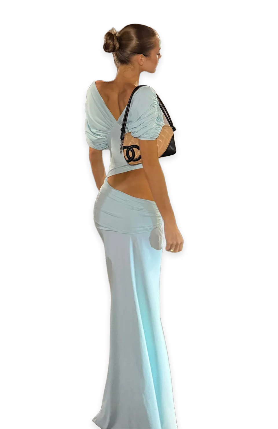 White Fox I'm Your Girl Off Shoulder Maxi Dress Aqua
