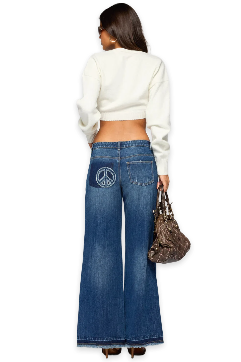 Edikted Sini Peace Low Rise Baggy Jeans