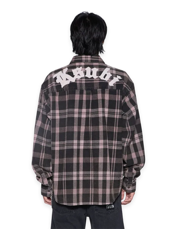 Ksubi VULTURE FLANNEL LS SHIRT PLUM