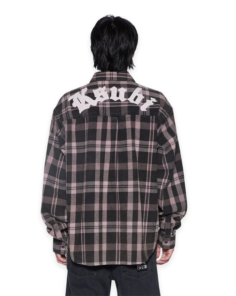 Ksubi VULTURE FLANNEL LS SHIRT PLUM